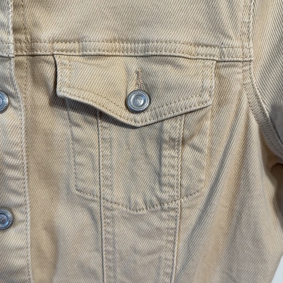 Denim Khaki Women’s Stretchy Short Sleeve Button Up Jacket Size Medium - Picture 6 of 9